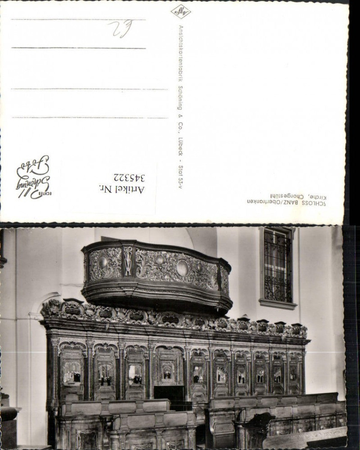 345322,Schloss Banz b. Bad Staffelstein Kirche Chorgestühl