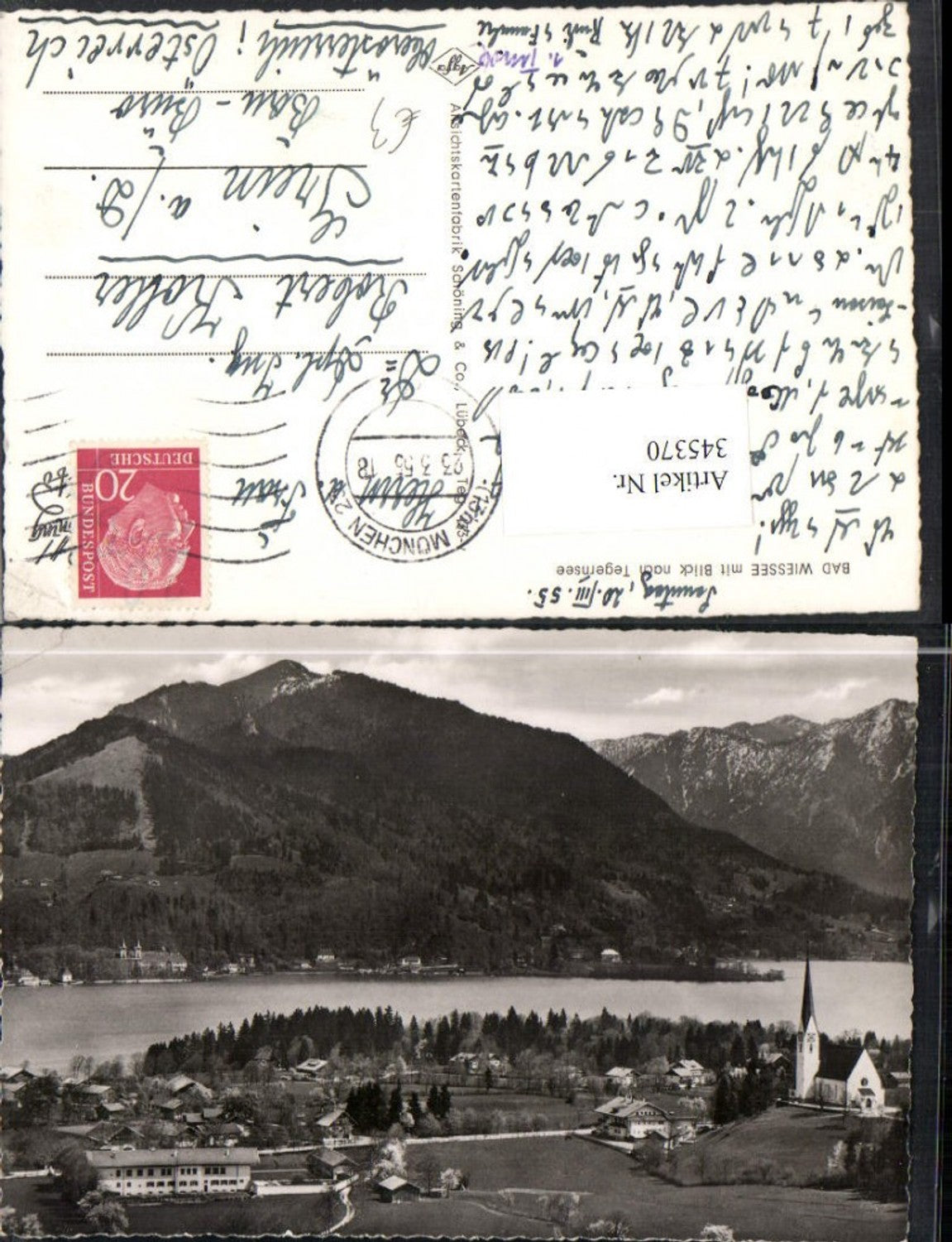 345370,Bad Wiessee Totale m. Blick nach Tegernsee Bergkulisse