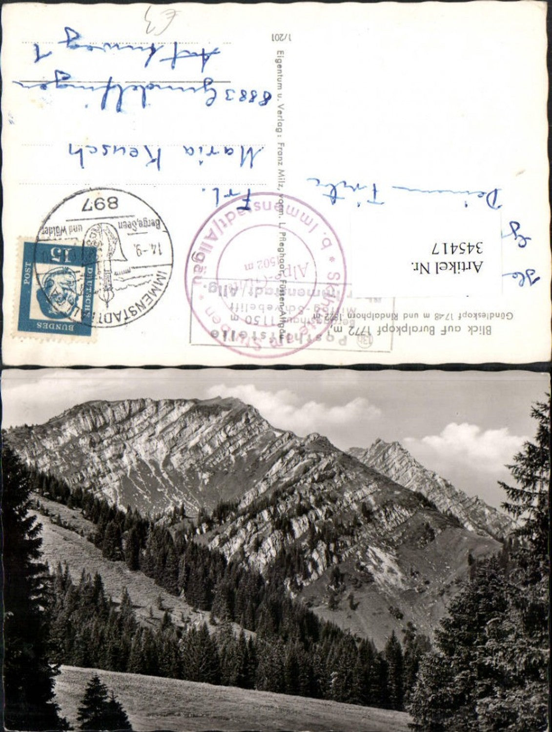 345417,Blick auf Buralpkopf Gündleskopf u. Rindalphorn b. Immenstadt Bergkulisse