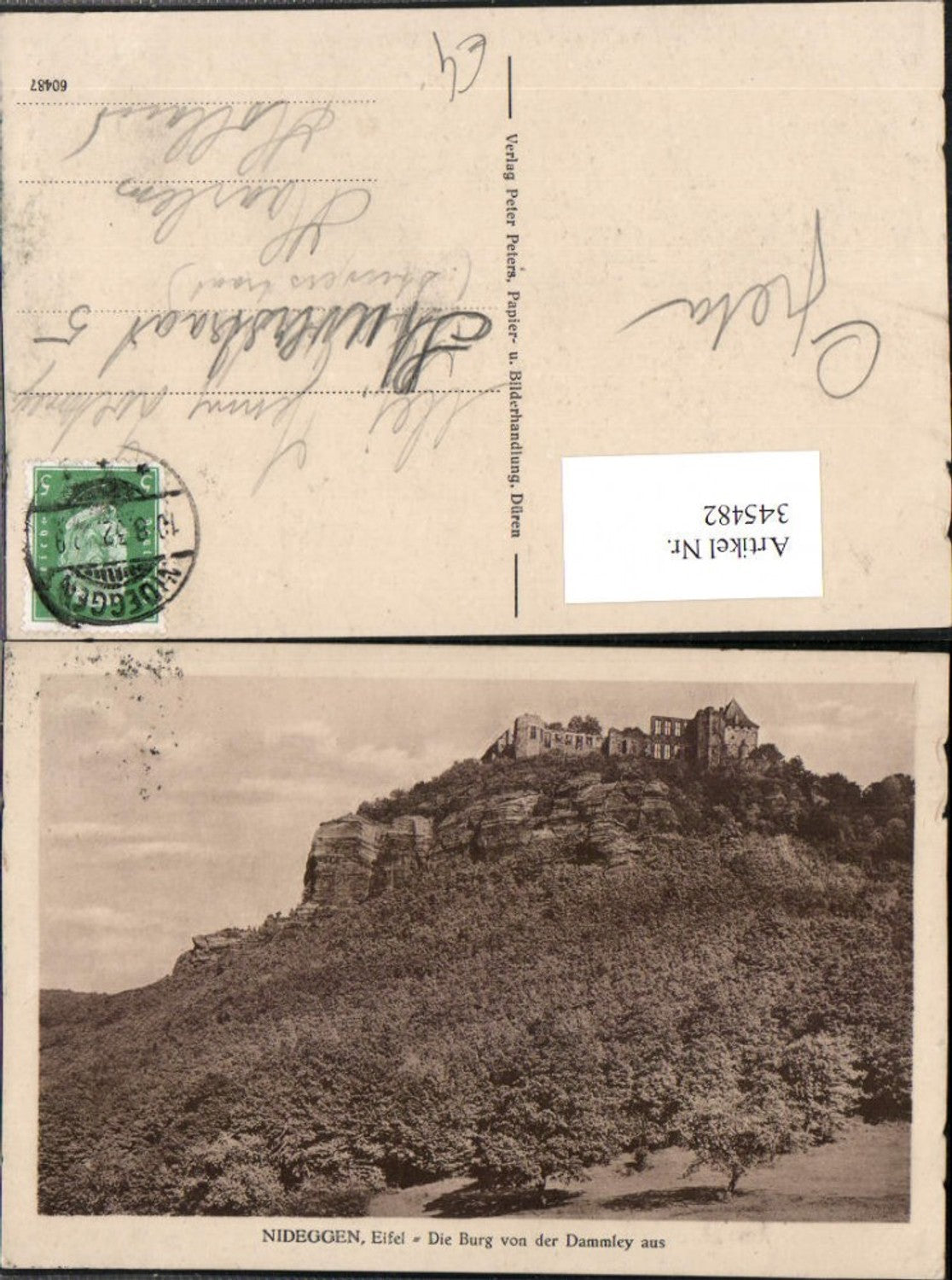 345482,Nideggen in d. Eifel Burg von der Dammley aus
