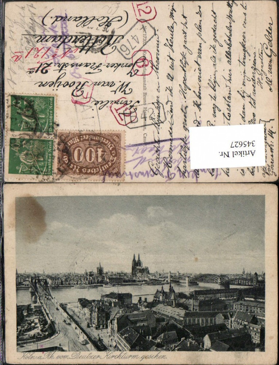 345627,Köln am Rhein Totale vom Deutzer Kirchturm