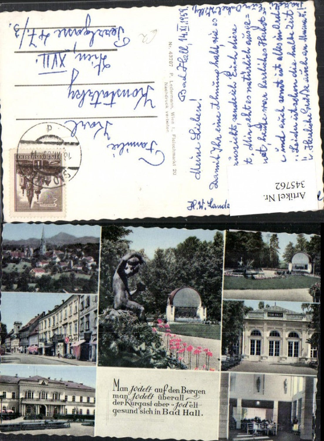 345762,Bad Hall Totale Straßenansicht Kurpark Trinkhalle Kurhaus Mehrbildkarte