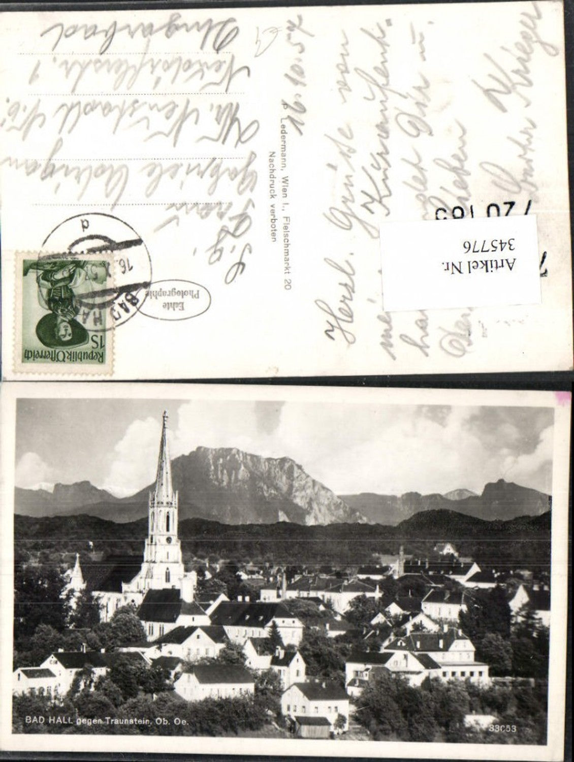345776,Bad Hall Totale geg. Traunstein Bergkulisse