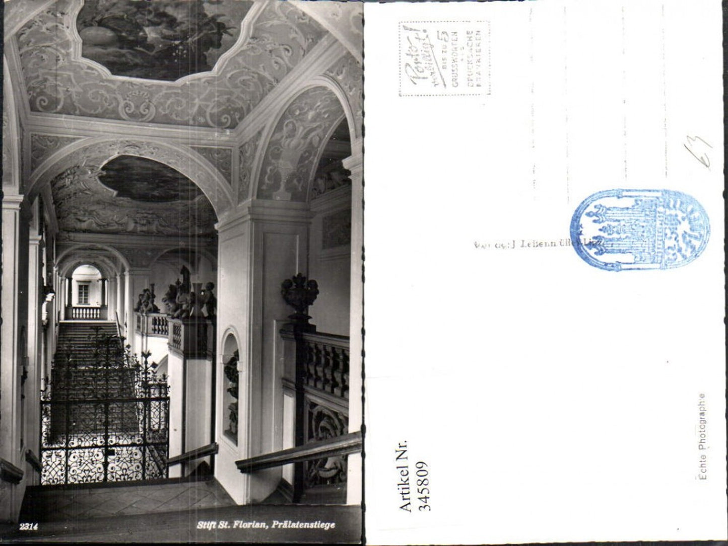 345809,Stift St. Florian Innenansicht Prälatenstiege Stiege