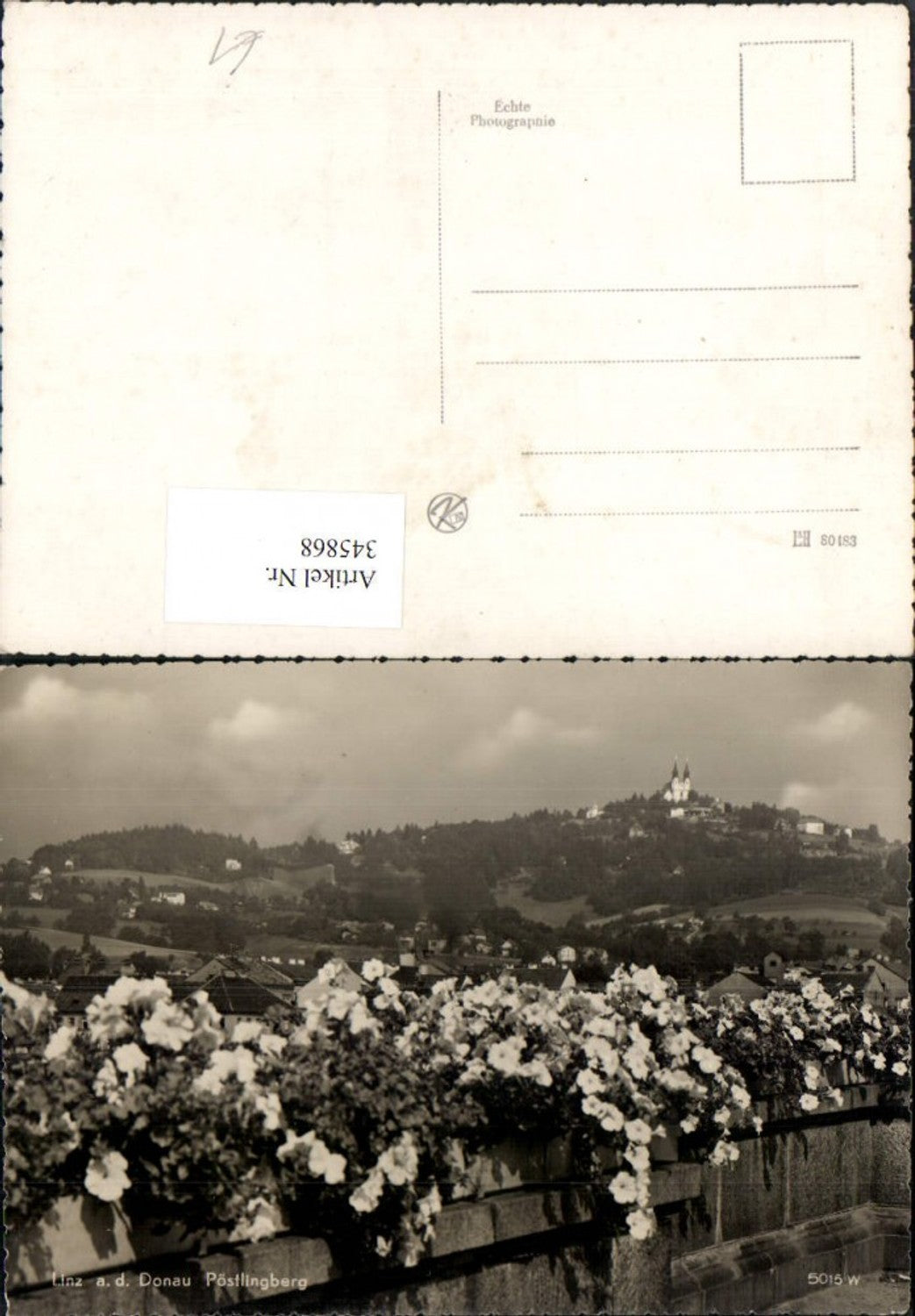 345868,Linz an d. Donau Blick zum Pöstlingberg