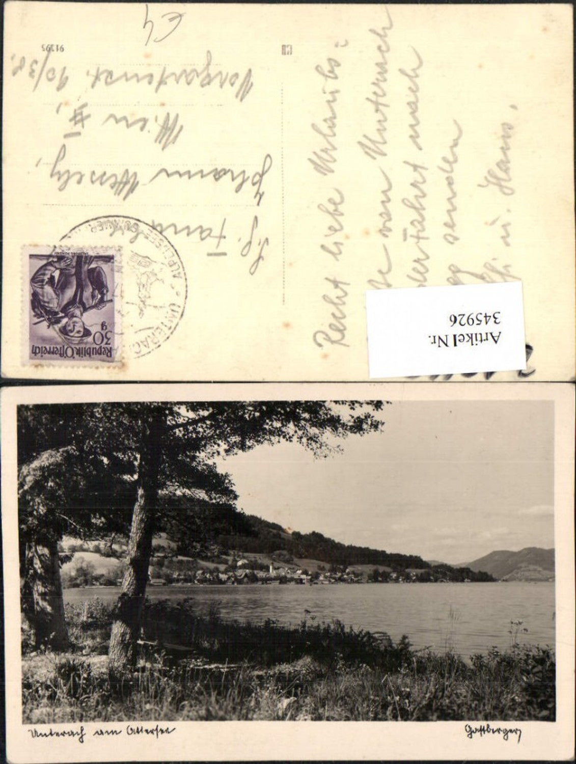 345926,Blick auf Unterach am Attersee Teilansicht