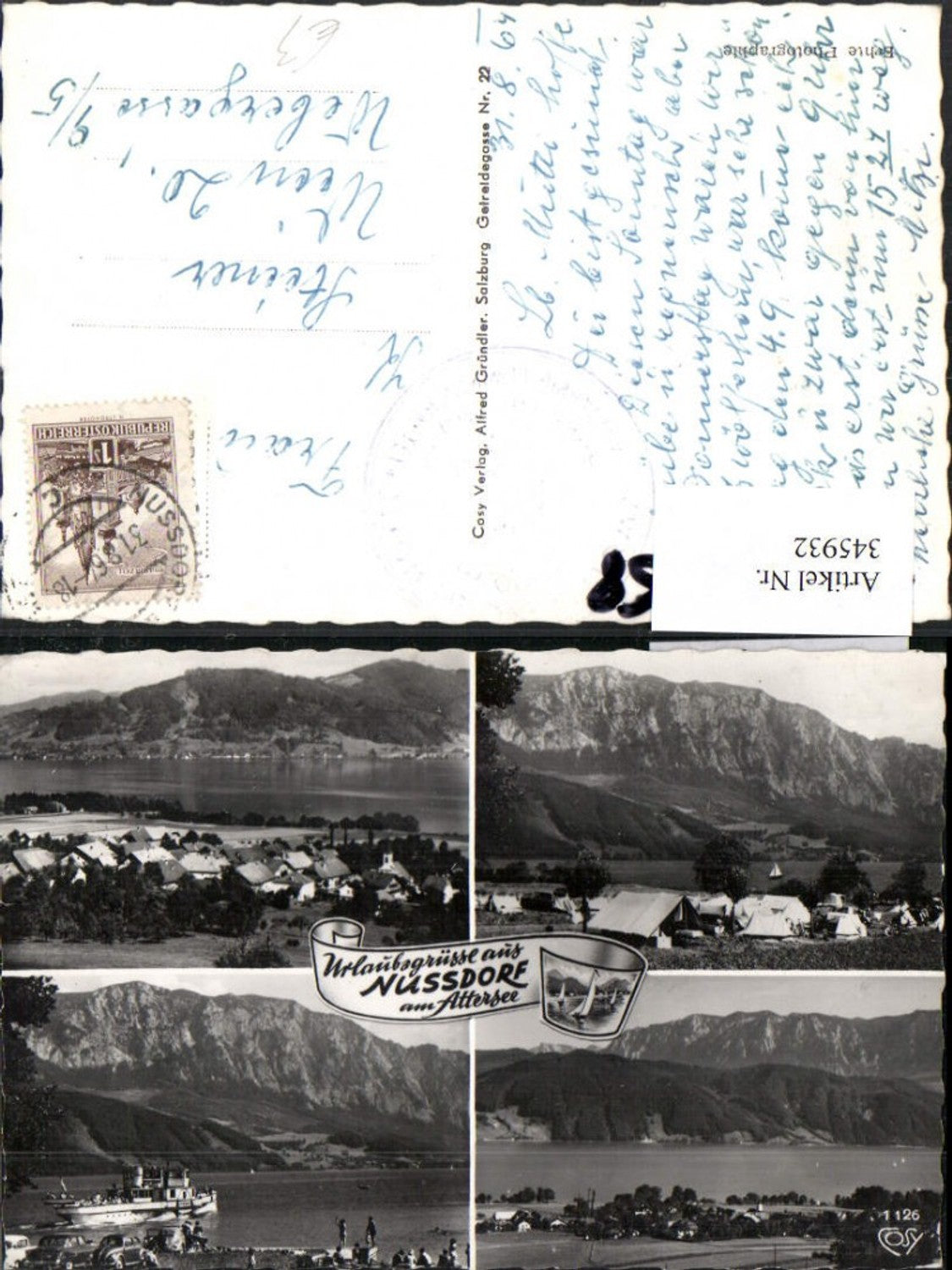 345932,Nussdorf Nußdorf am Attersee Totale Dampfer Mehrbildkarte pub Cosy 1126