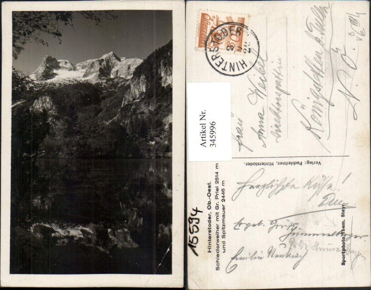 345996,Hinterstoder Schiederweiher m. Großen Priel u. Spitzmauer Bergkulisse pub Foto Them