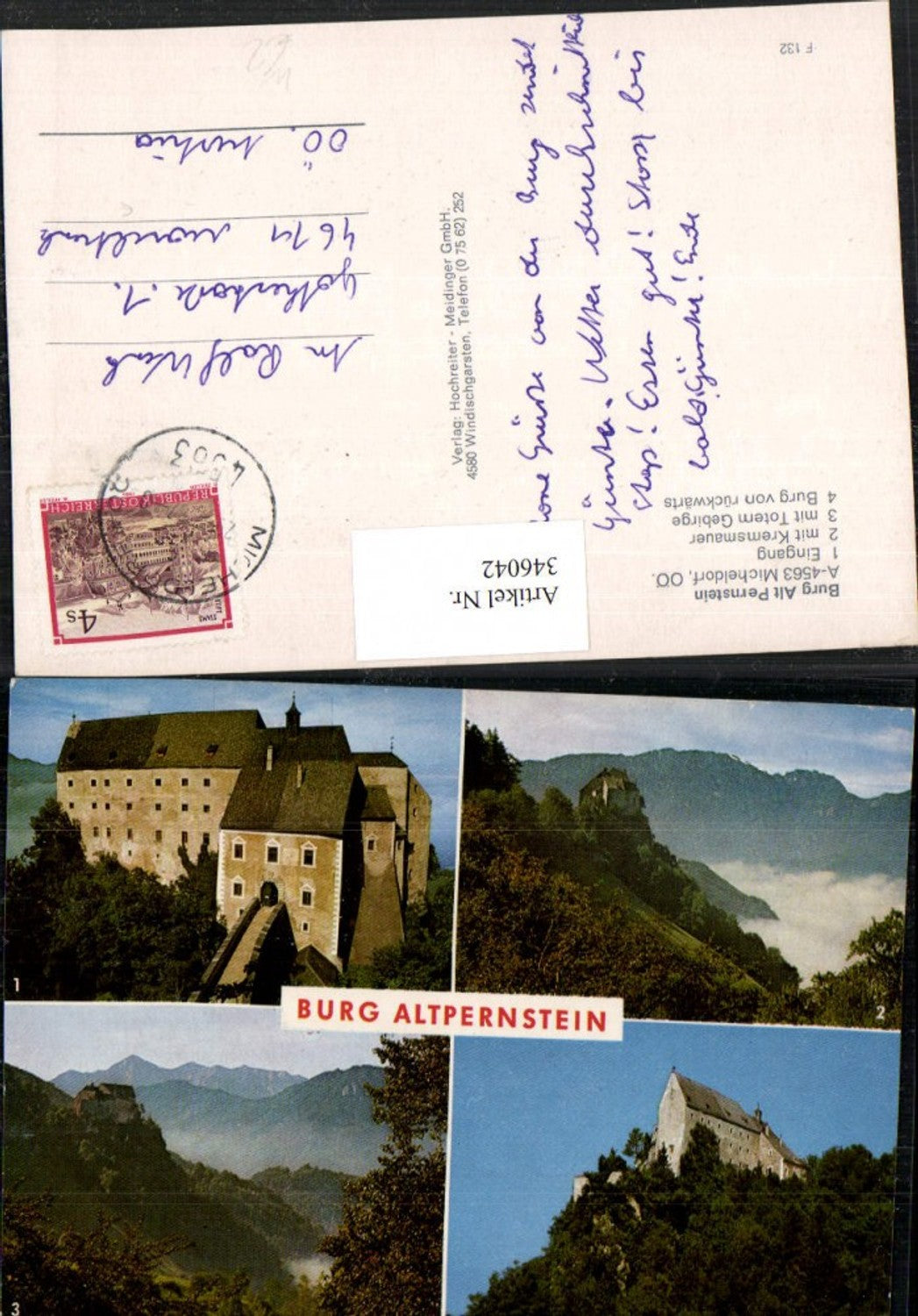 346042,Burg Altpernstein b. Micheldorf Bergkulisse Mehrbildkarte