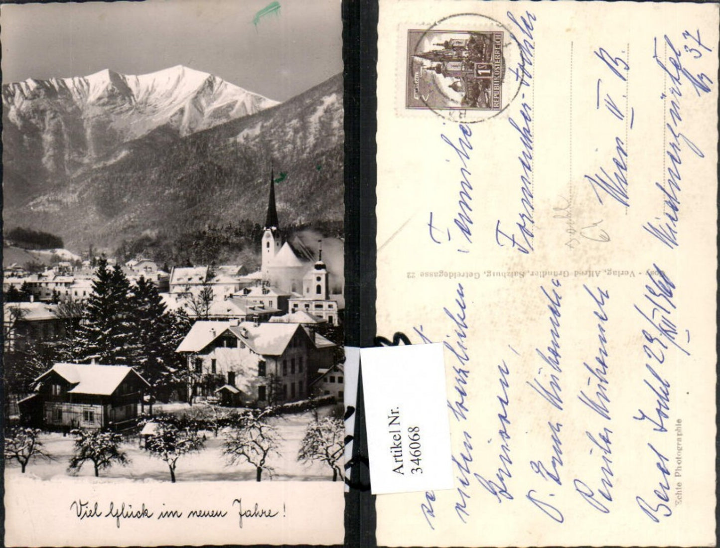 346068,Bad Ischl Teilansicht Bergkulisse Winterbild