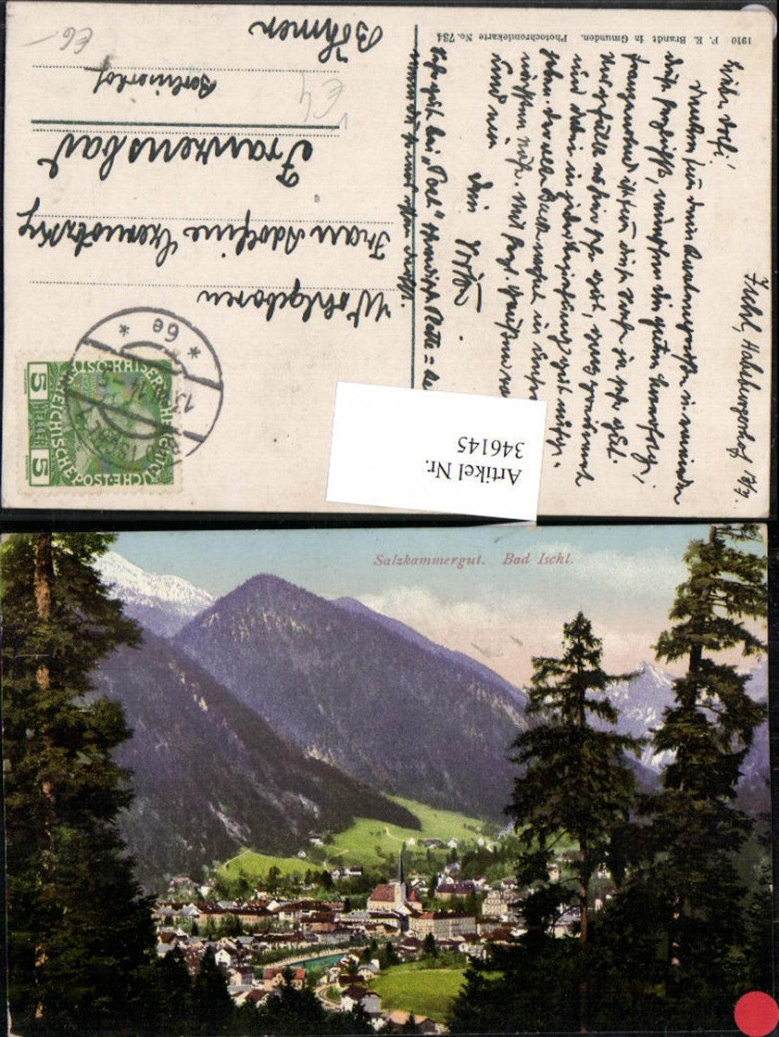 346145,Bad Ischl Totale Bergkulisse pub F. E. Brandt 734