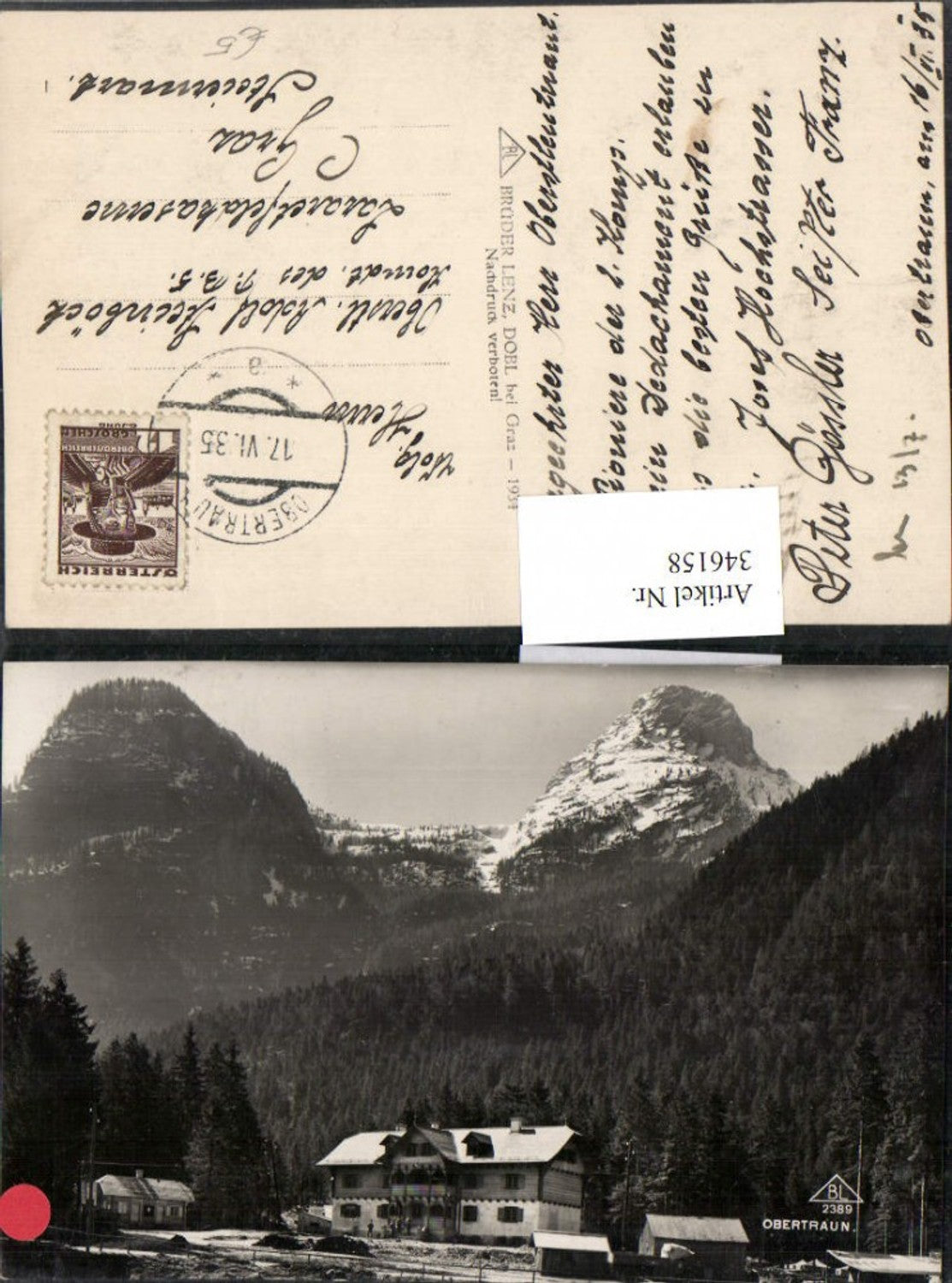 346158,Obertraun Haus Bergkulisse