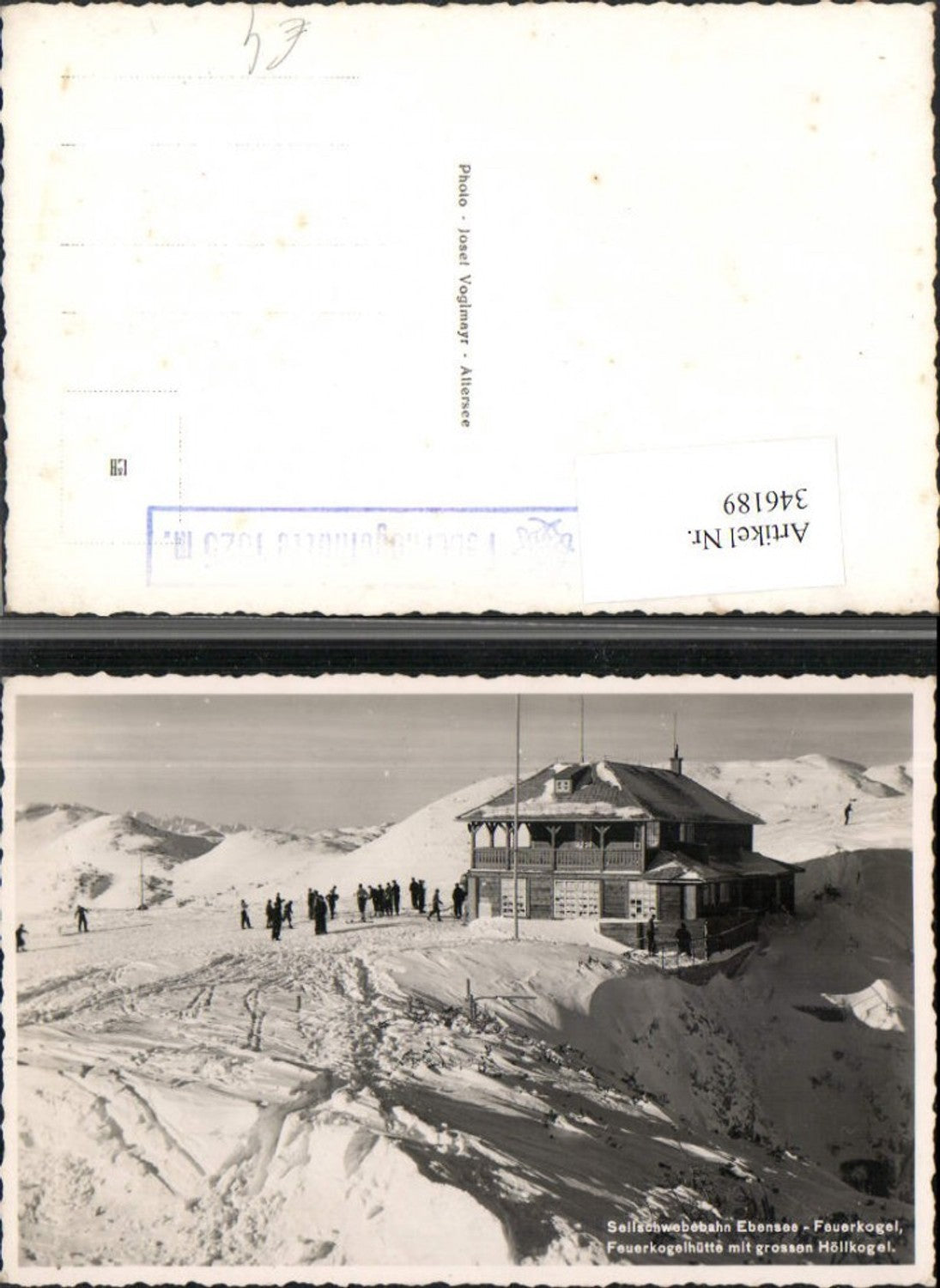 346189,Feuerkogelhütte b. Ebensee m. Großen Höllkogel Bergkulisse Winterbild