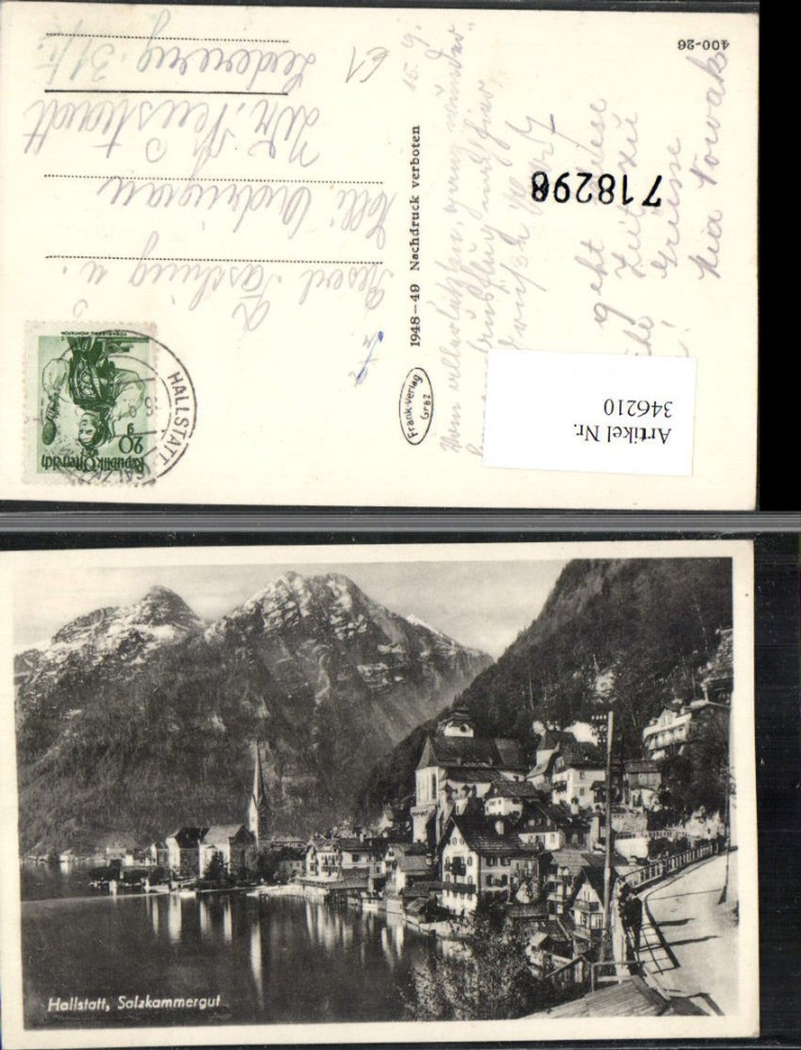 346210,Hallstatt Teilansicht Kirche Bergkulisse