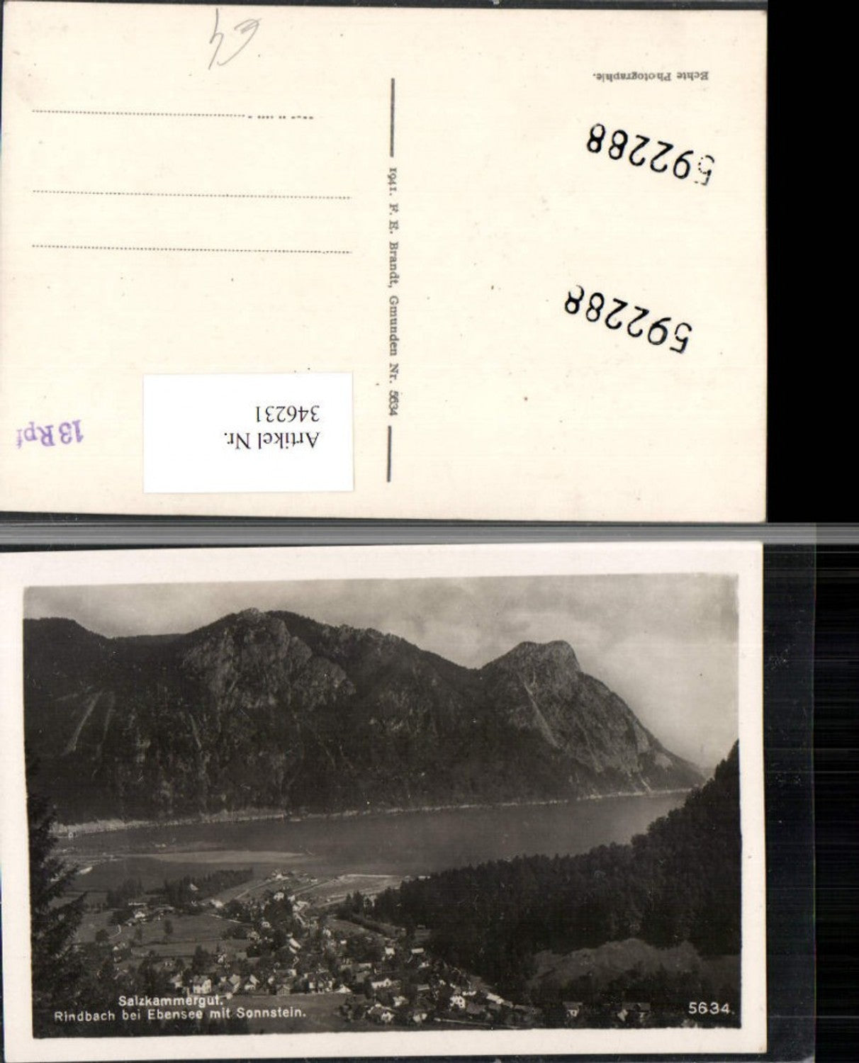 346231,Rindbach b. Ebensee Totale m. Sonnstein Bergkulisse