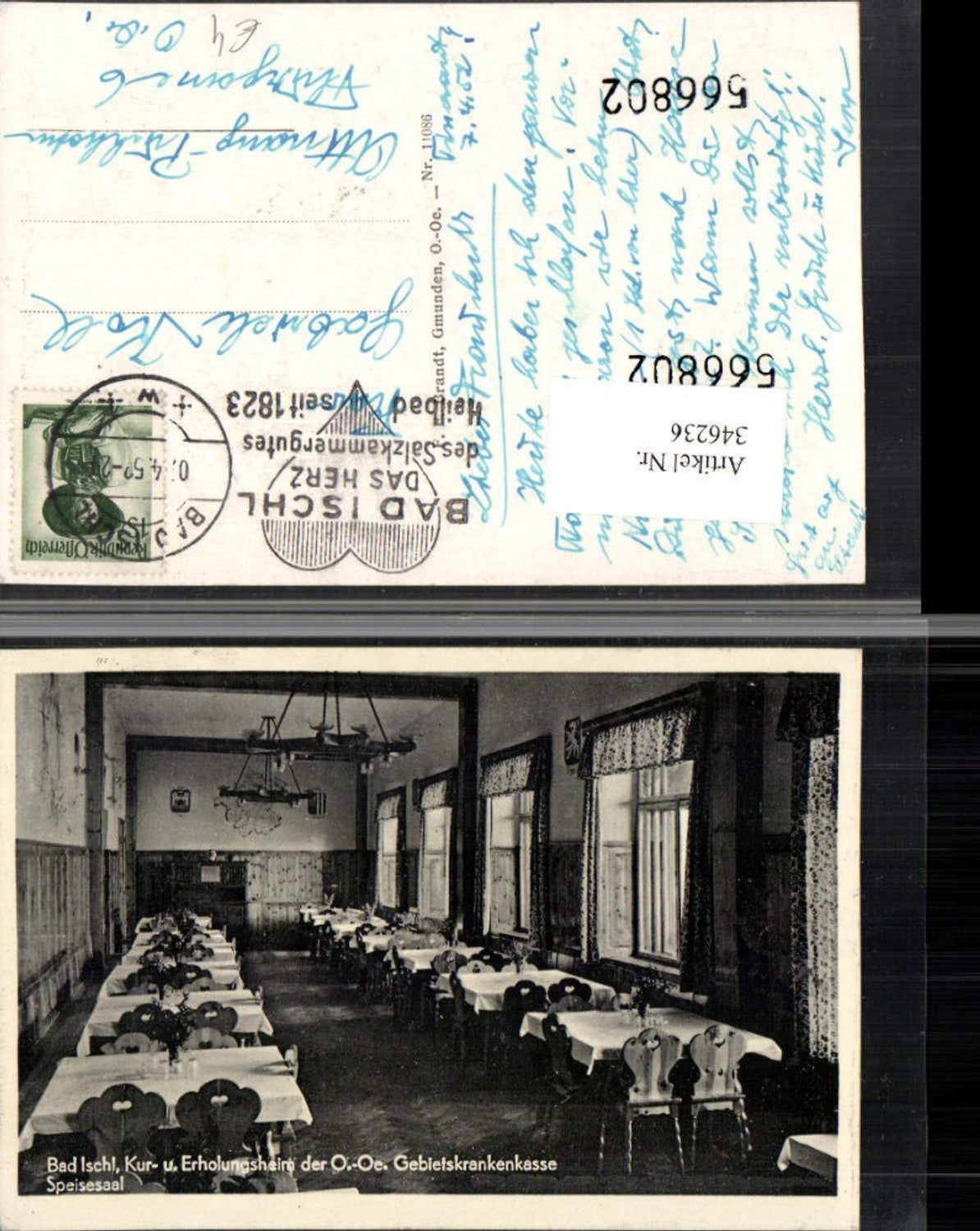 346236,Bad Ischl Kur- und Erholungsheim Speisesaal Innenansicht pub F. E. Brandt 11086