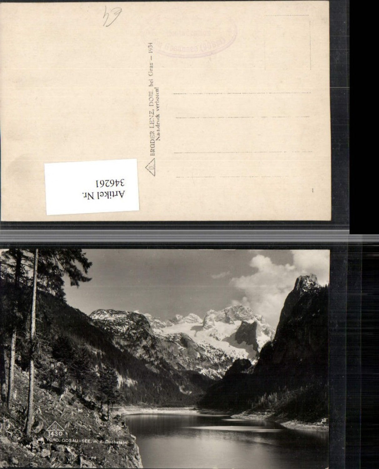 346261,Vorderer Gosau-See b. Gosau m. Dachstein Bergkulisse