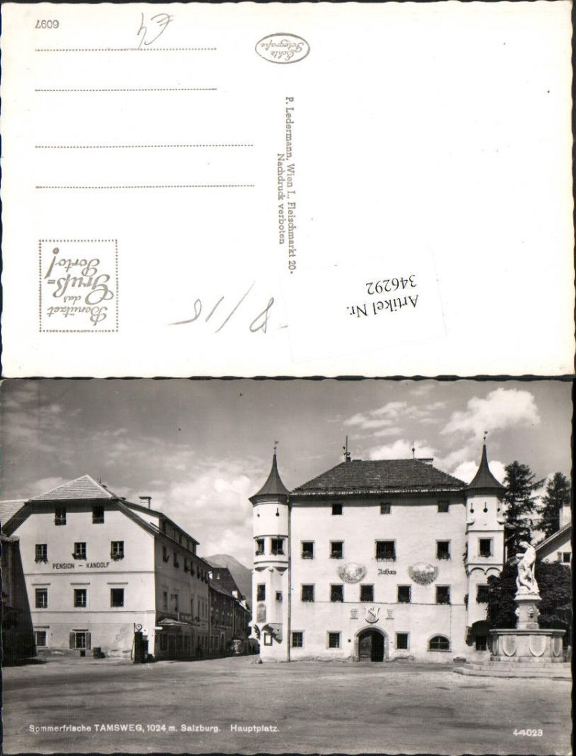 346292,Tamsweg Hauptplatz Rathaus Pension Kandolf Tankstellensäule