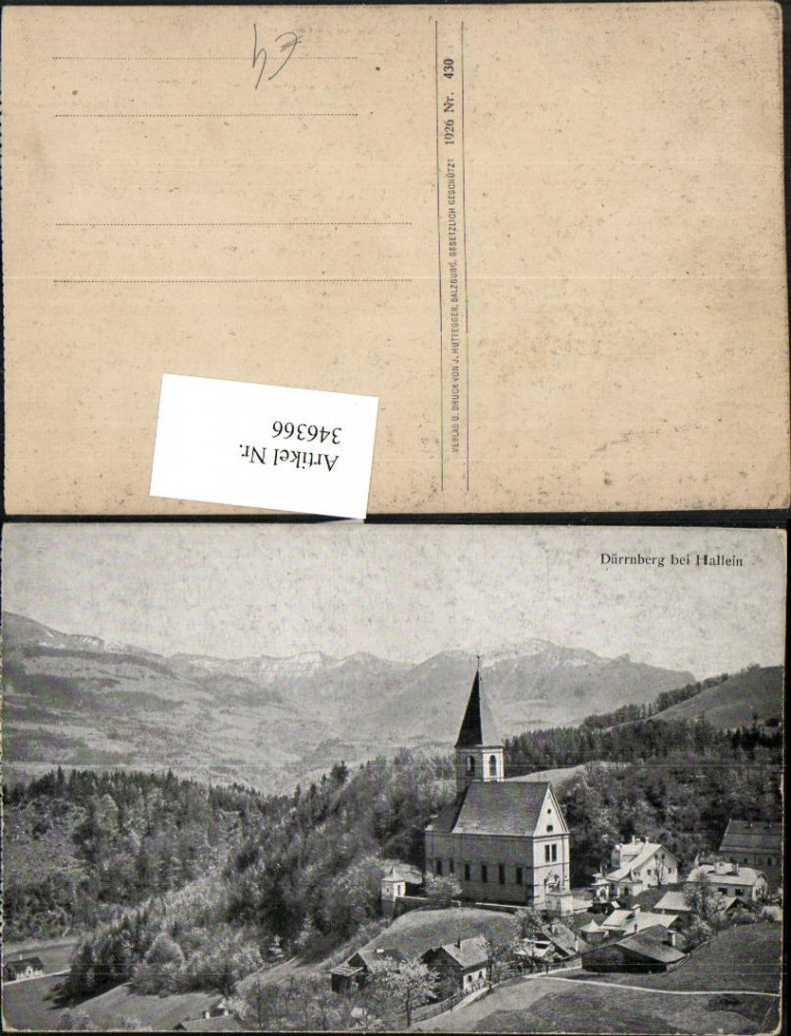 346366,Dürrnberg b. Hallein Kirche Bergkulisse