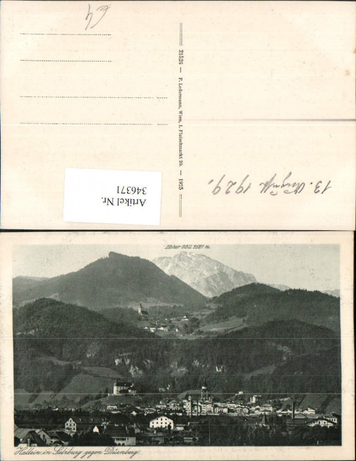 346371,Hallein Totale geg. Dürrnberg Bergkulisse