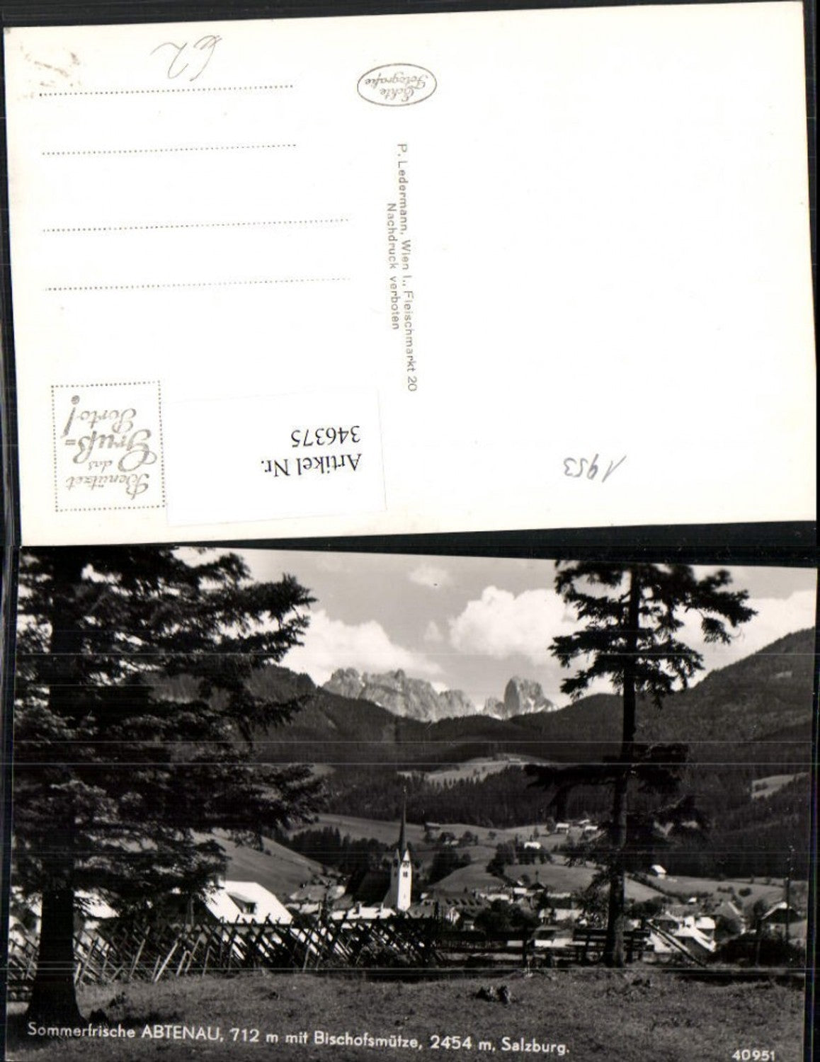346375,Abtenau Teilansicht m. Bischofsmütze Bergkulisse