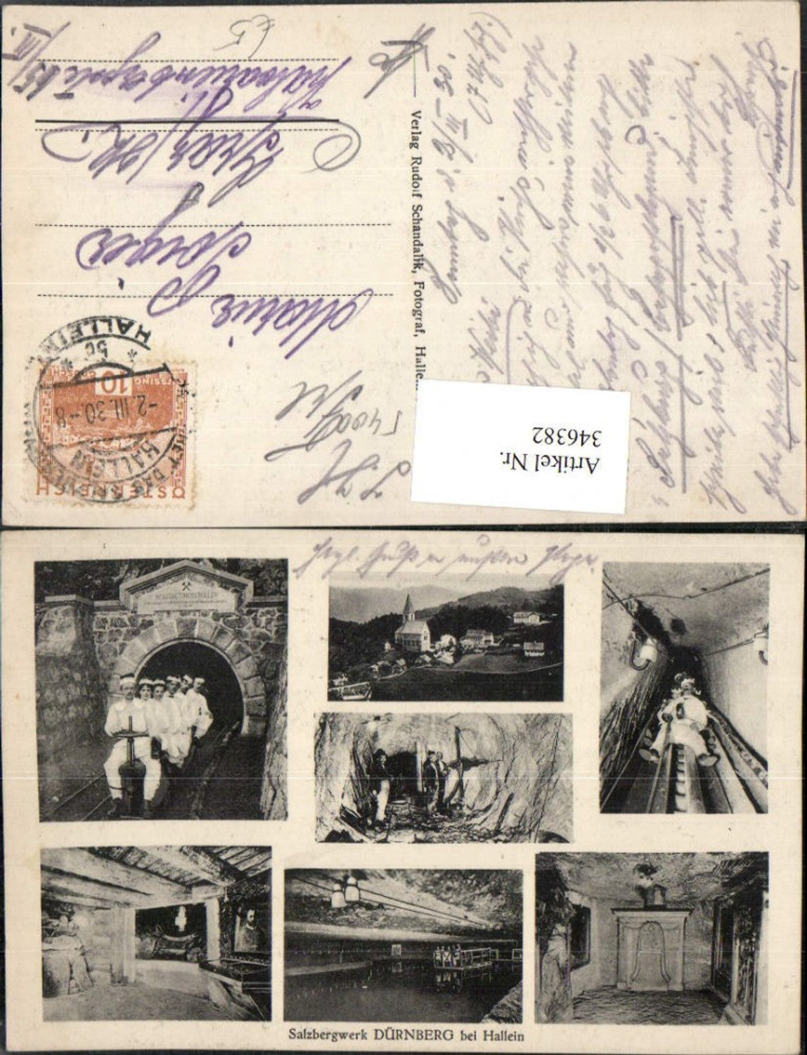 346382,Salzbergwerk Dürrnberg b. Hallein Totale Rutsche Salzsee Mehrbildkarte