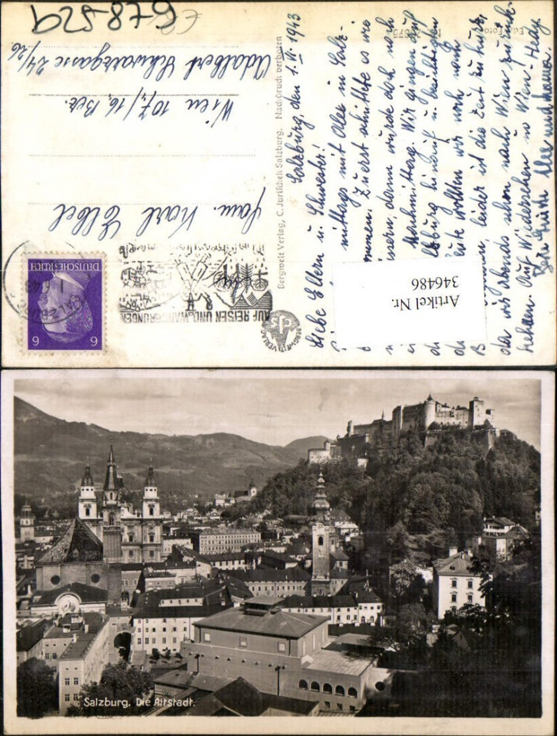 346486,Salzburg Altstadt Teilansicht m. Festung