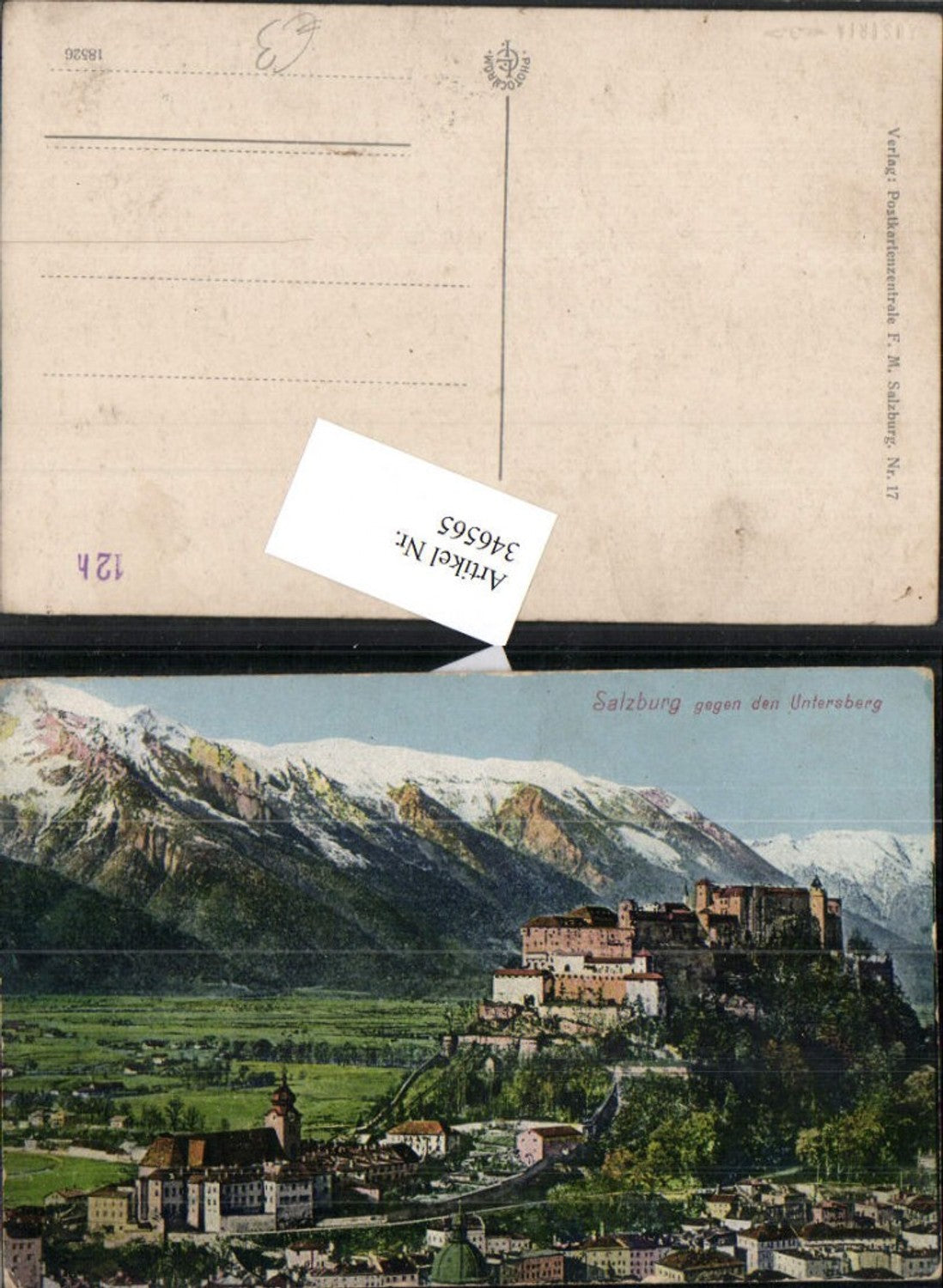346565,Salzburg Teilansicht Festung geg. Untersberg Bergkulisse