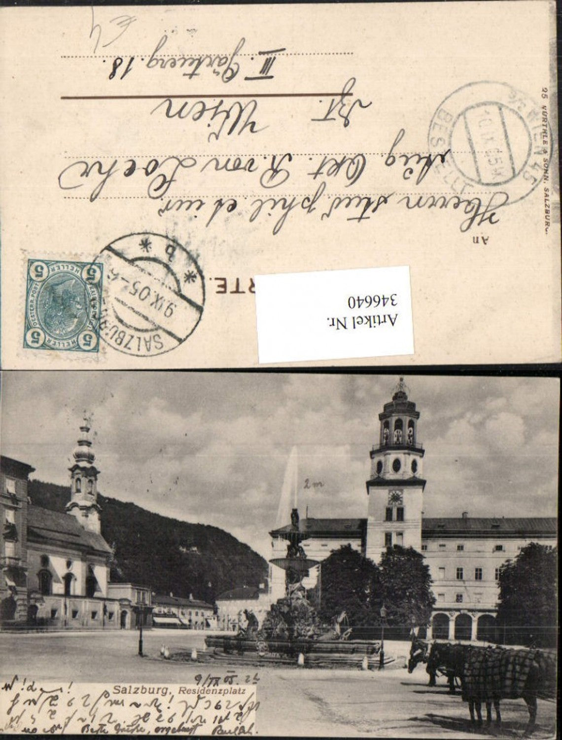 346640,Salzburg Residenzplatz Brunnen m. Glockenspiel