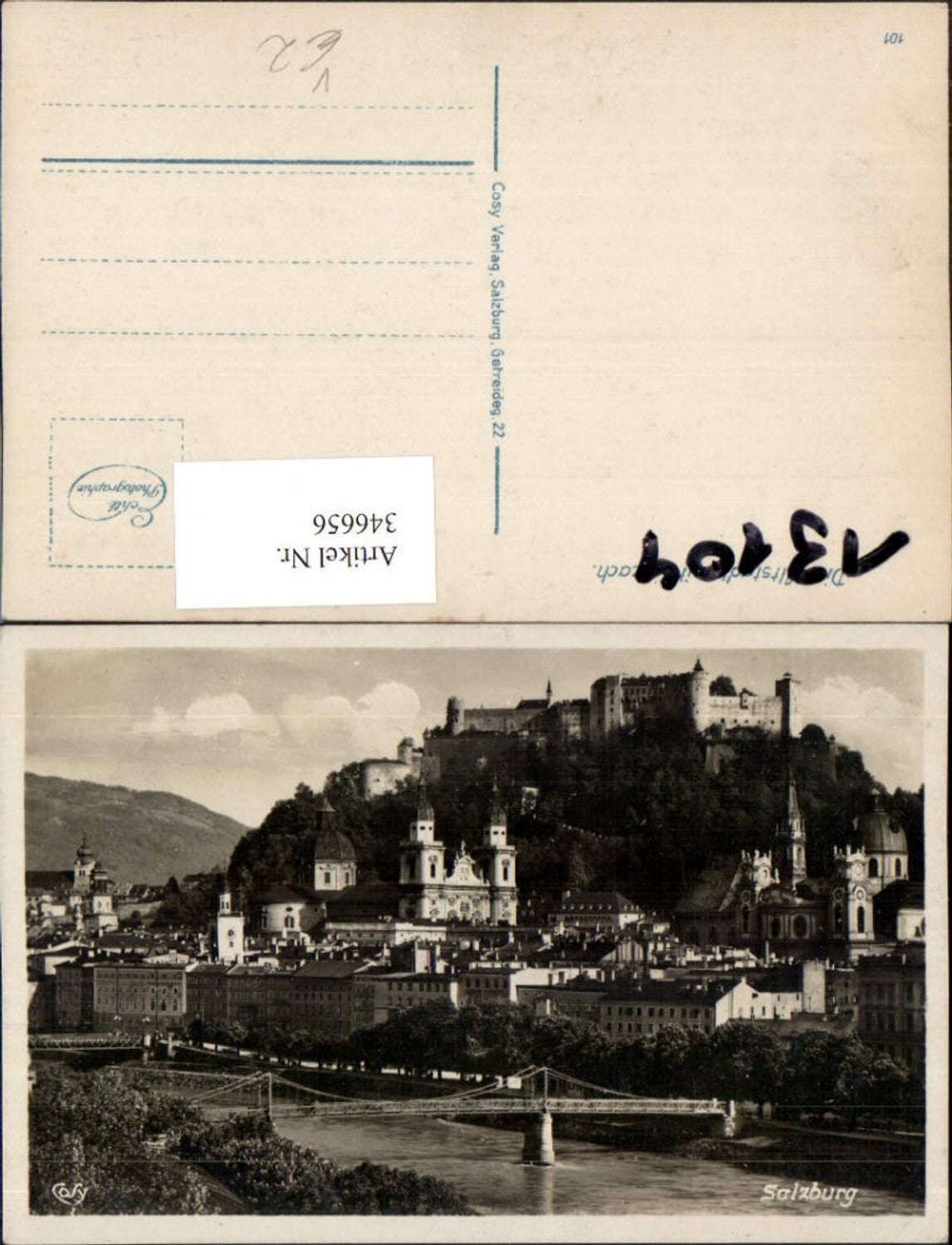 346656,Salzburg Teilansicht Brücke m. Festung pub Cosy