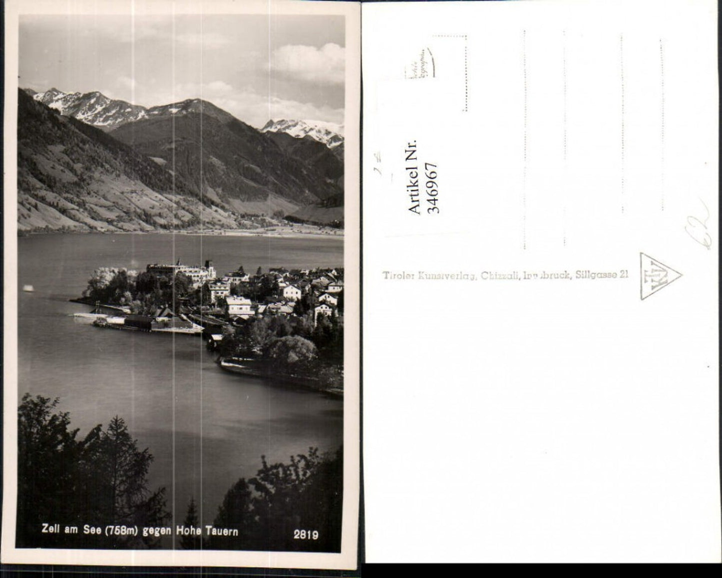 346967,Zell am See Teilansicht geg. Hohe Tauern Bergkulisse