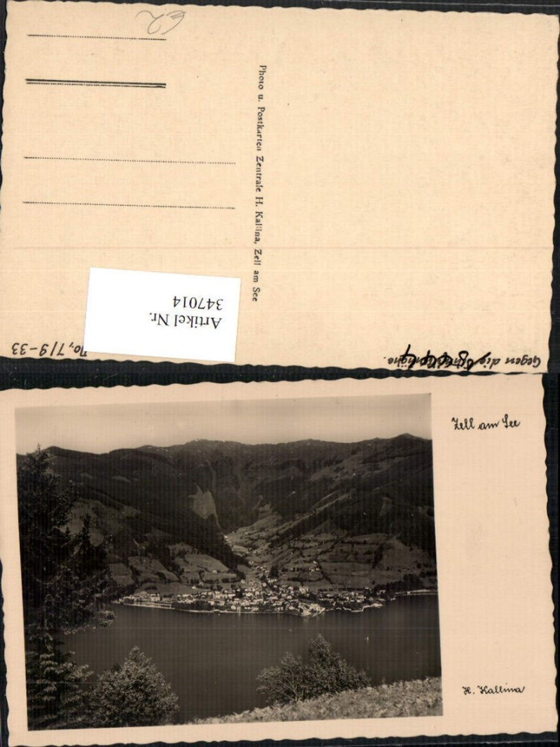 347014,Zell am See Totale geg. Schmittenhöhe Bergkulisse