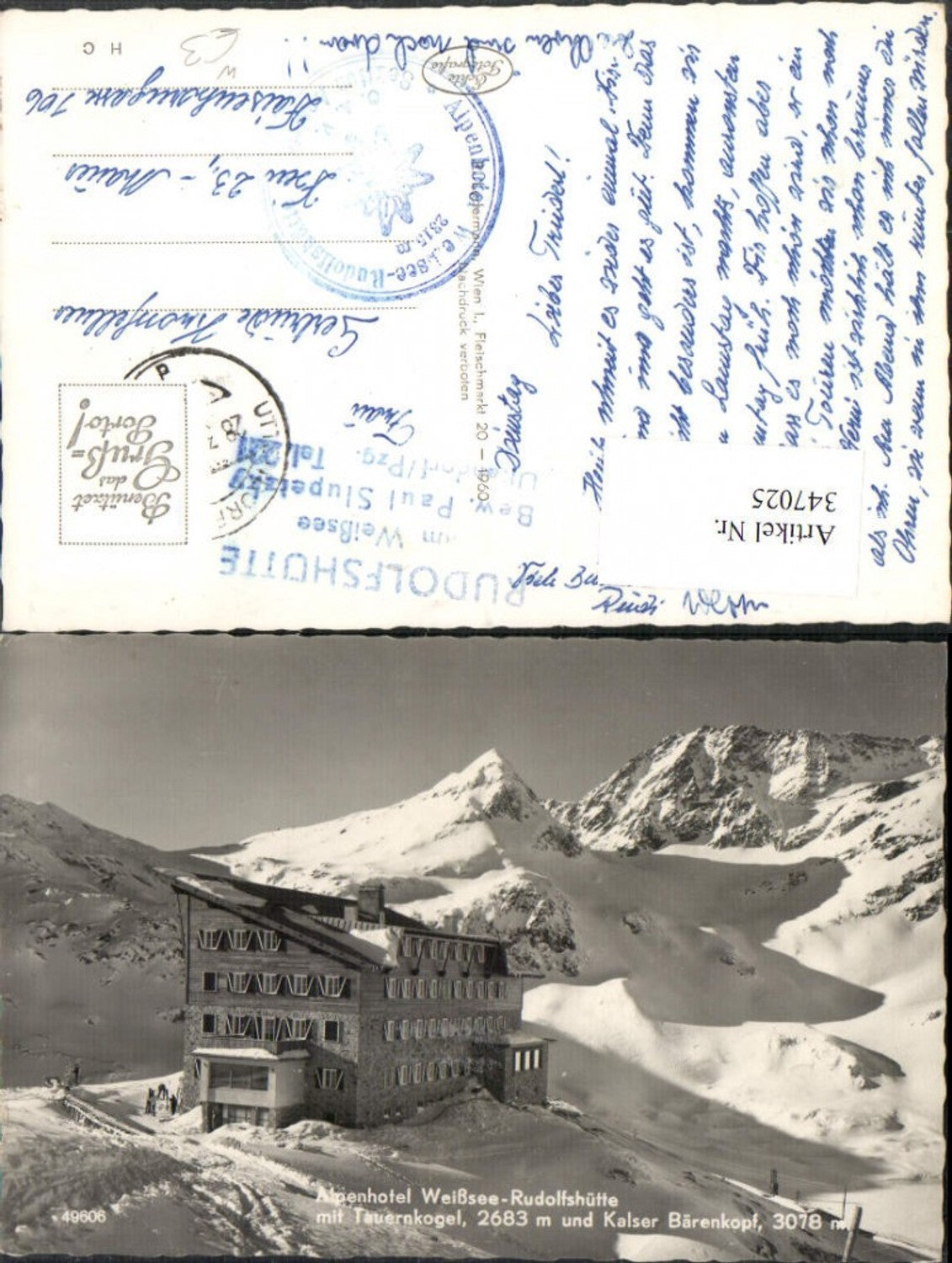 347025,Alpenhotel Weißsee-Rudolfshütte b. Uttendorf m. Tauernkogel Bergkulisse