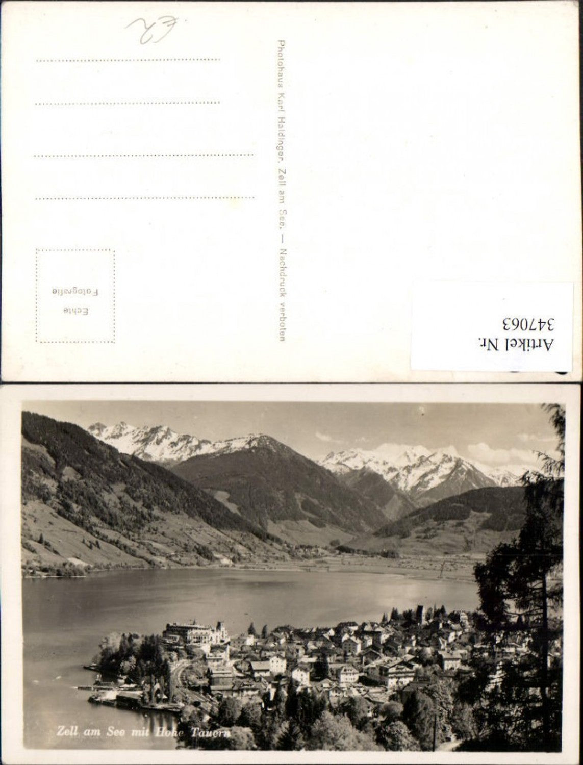 347063,Zell am See Teilansicht m. Hohe Tauern Bergkulisse