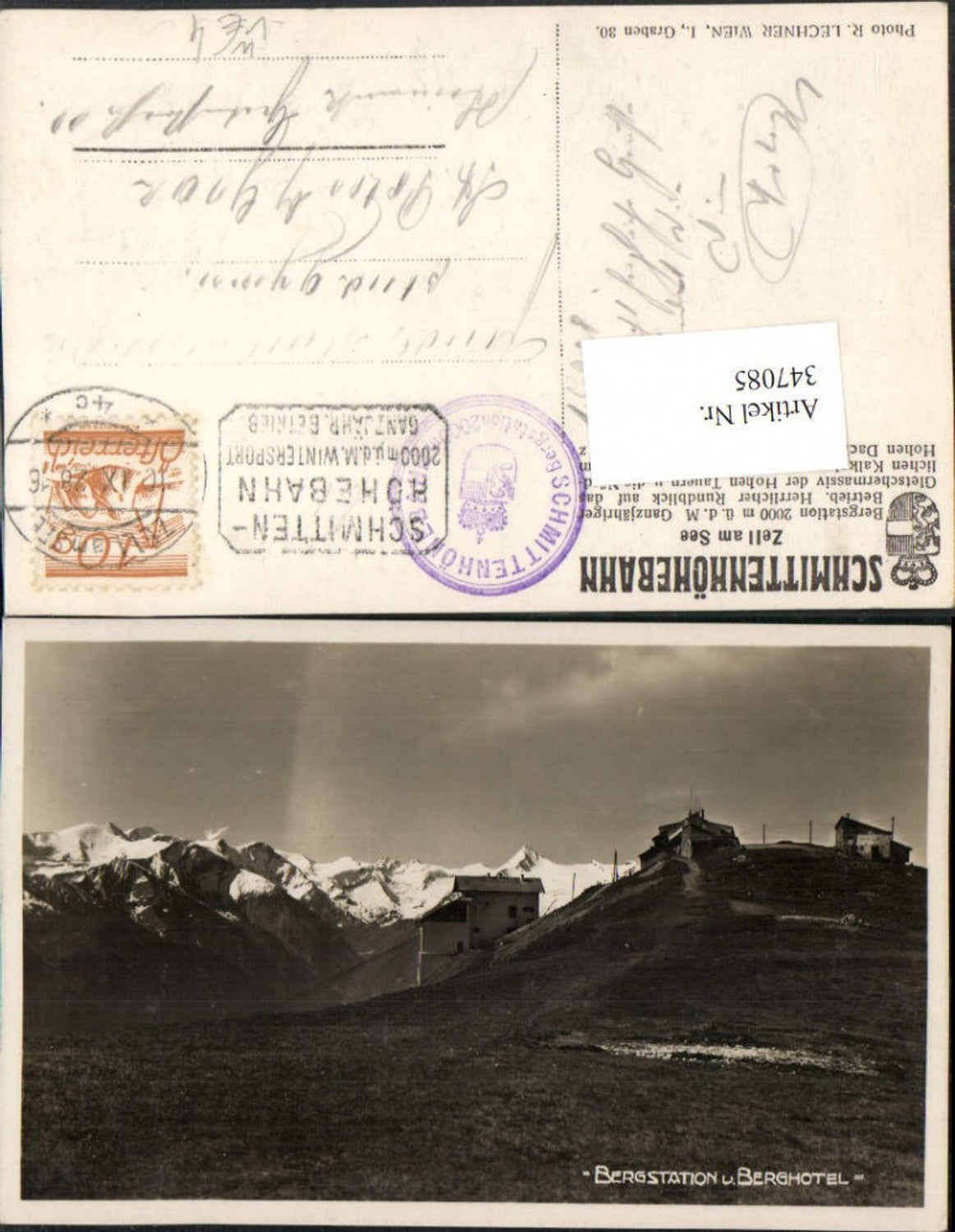 347085,Bergstation u. Berghotel Schmittenhöhe b. Zell am See Bergkulisse pub Foto R. Lechner