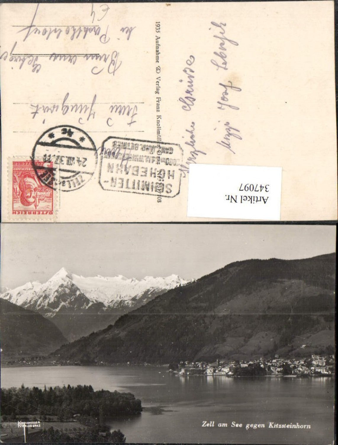 347097,Zell am See Totale geg. Kitzsteinhorn Bergkulisse