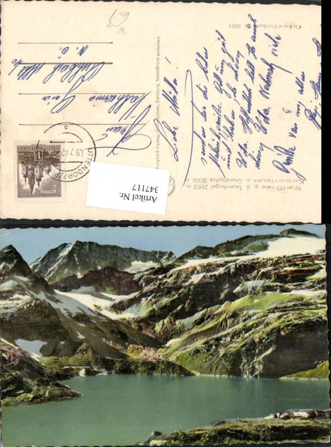 347117,Weißsee b. Uttendorf geg. Tauernkogel Kaisertauern u. Granatspitze Bergkulisse