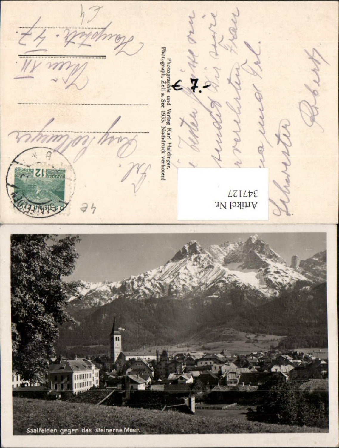 347127,Saalfelden Totale geg. Steinerne Meer Bergkulisse