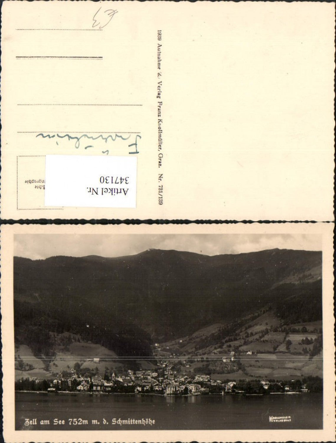 347130,Zell am See Totale m. Schmittenhöhe Bergkulisse