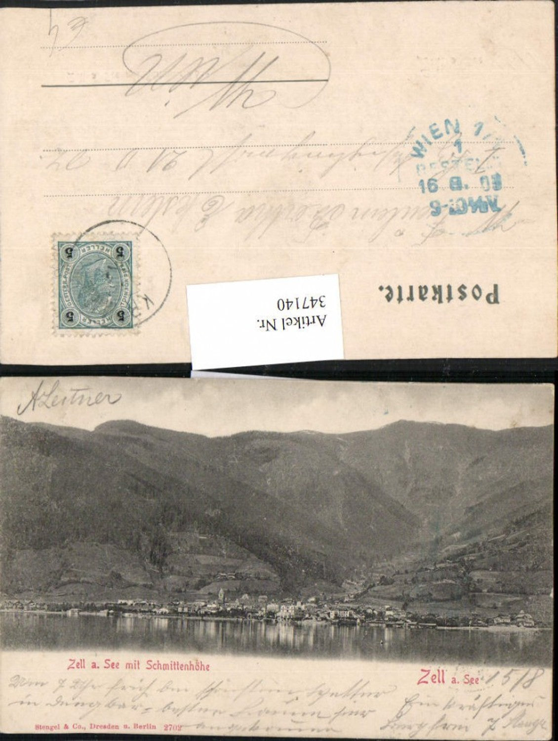 347140,Zell am See Totale m. Schmittenhöhe Bergkulisse pub Stengel & Co 2702