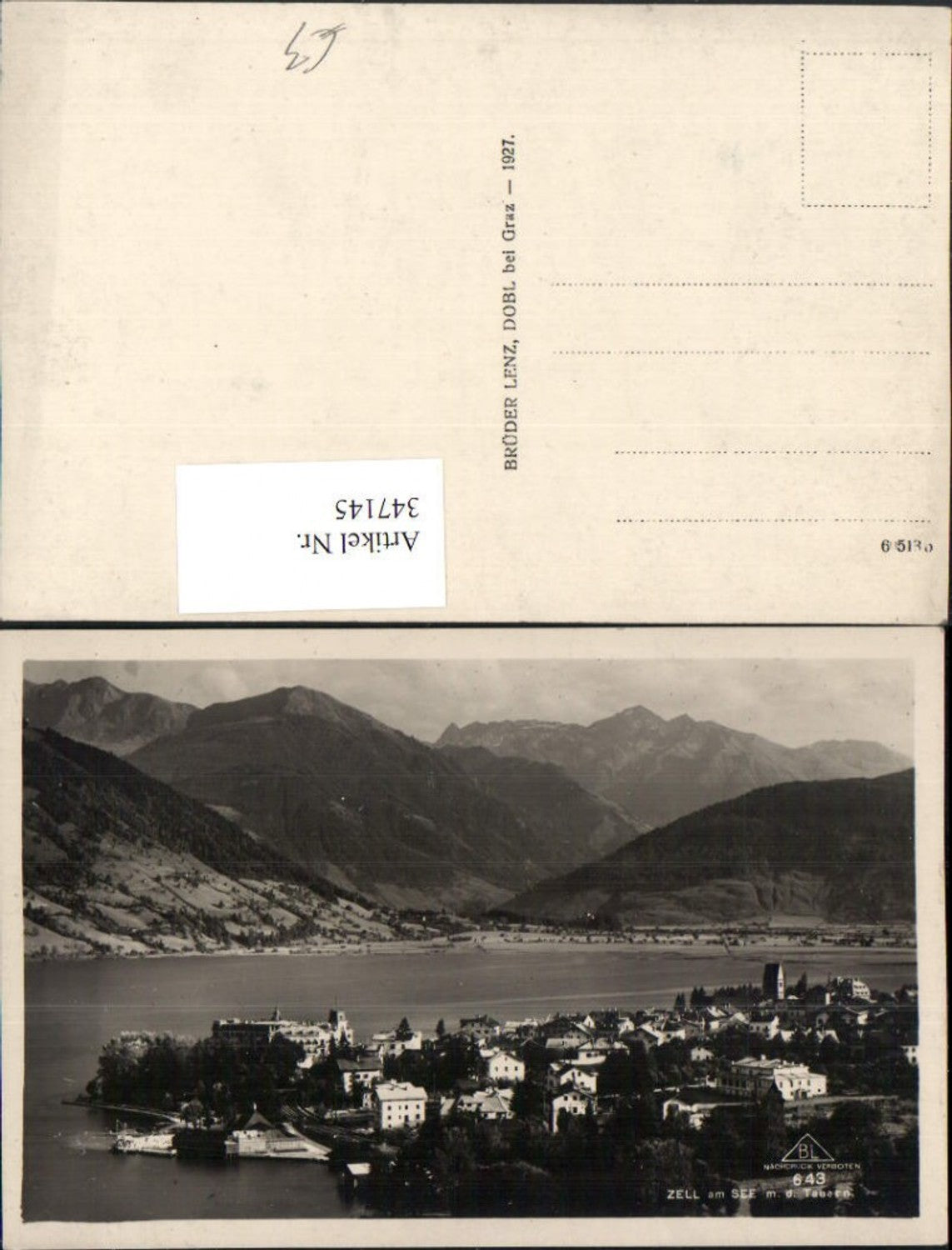 347145,Zell am See Totale m. Tauern Bergkulisse