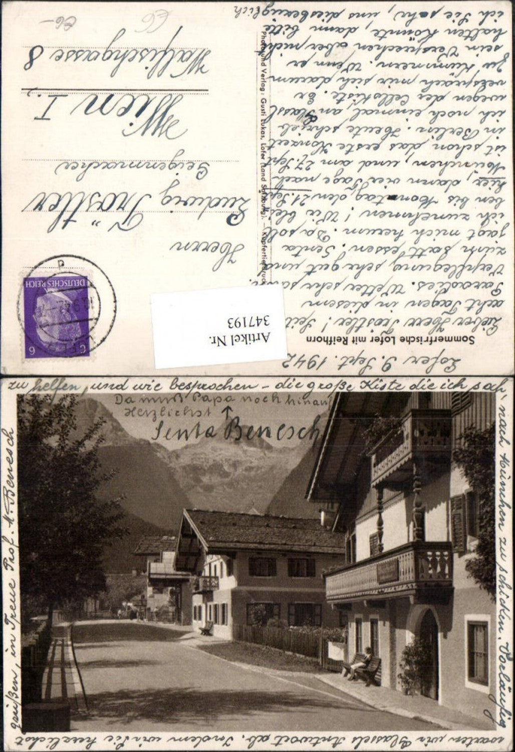 347193,Lofer Straßenansicht m. Reifhorn Bergkulisse