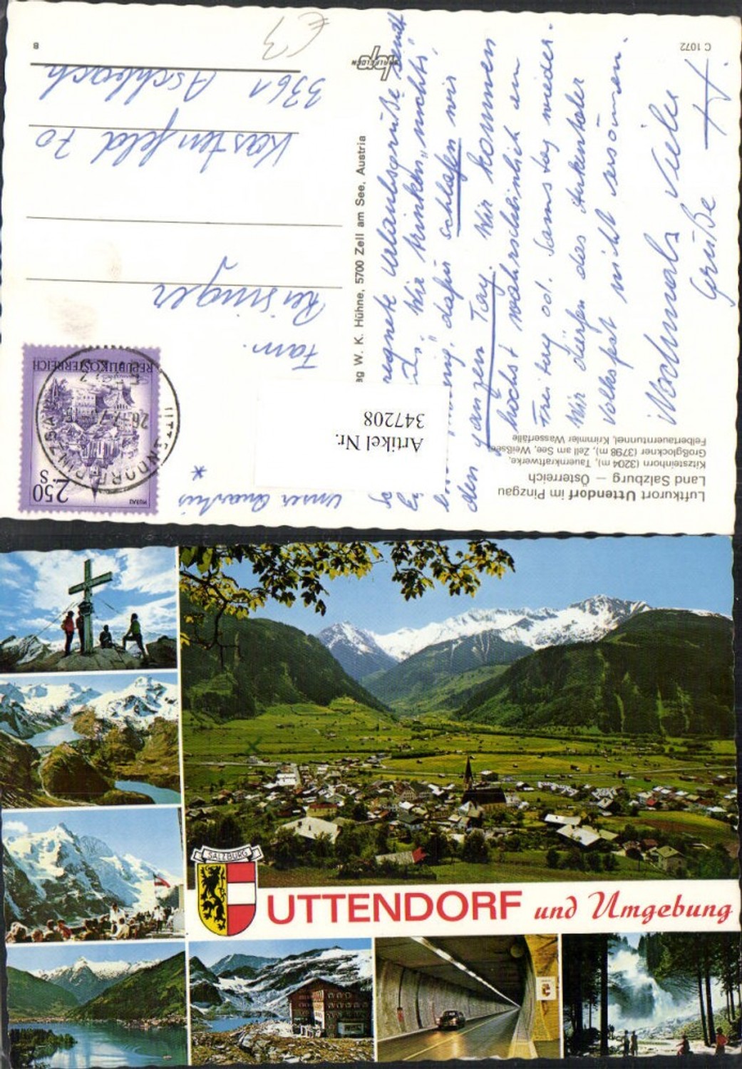 347208,Uttendorf Totale Gipfelkreuz Stauseen Tunnel Wasserfall Mehrbildkarte