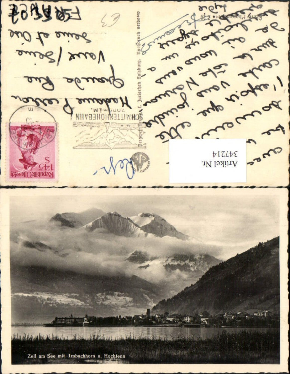 347214,Zell am See Teilansicht m. Imbachhorn u. Hochtenn Bergkulisse