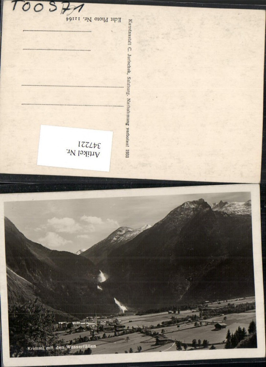 347221,Krimml Totale m. Wasserfällen Bergkulisse