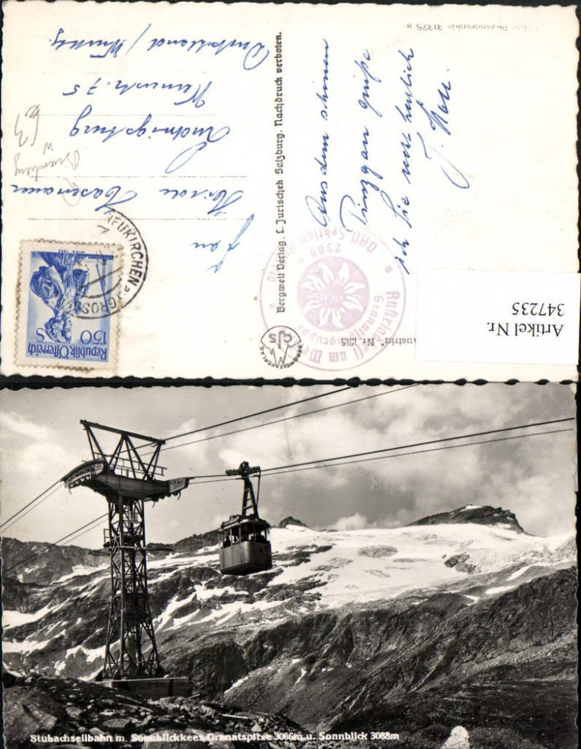 347235,Stubachseilbahn Seilbahn b. Bramberg m. Sonnblickkees Bergkulisse