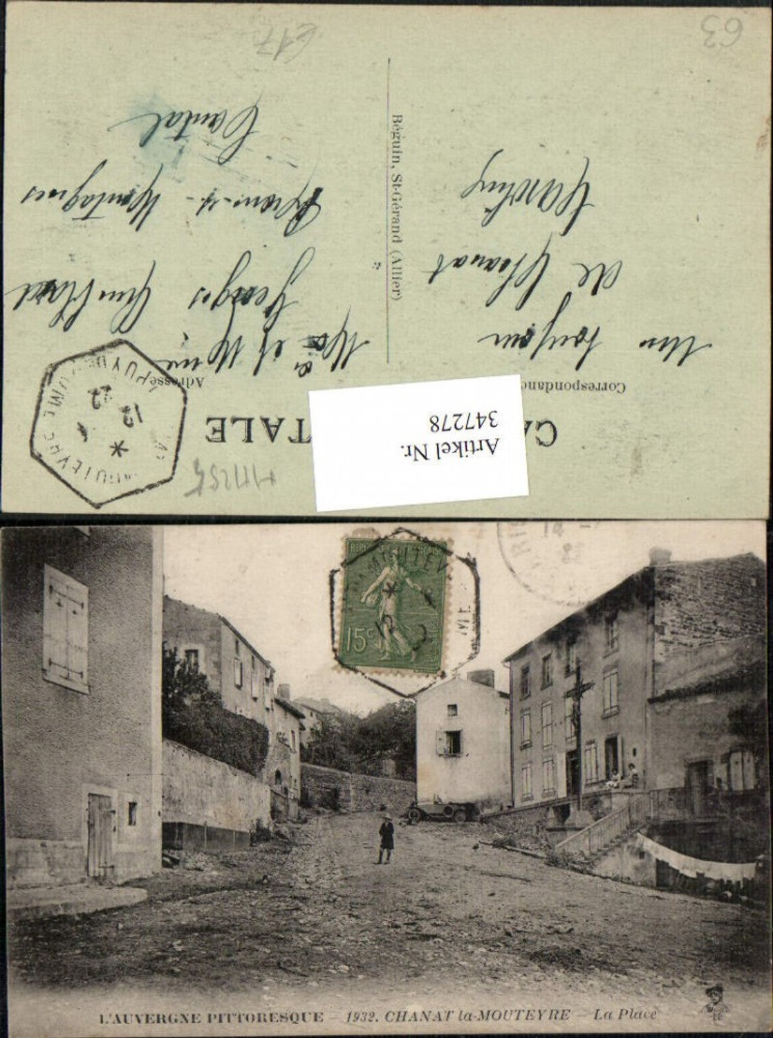 347278,Auvergne Puy-de-Dome Chanat la Mouteyre La Place Straßenansicht