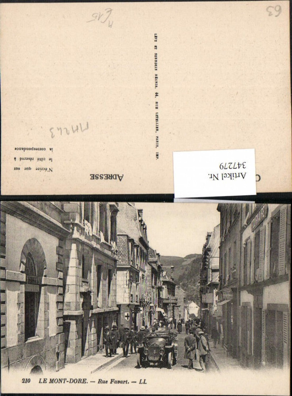 347279,Auvergne Puy-de-Dome Le Mont-Dore Rue Favart Straßenansicht Automobil