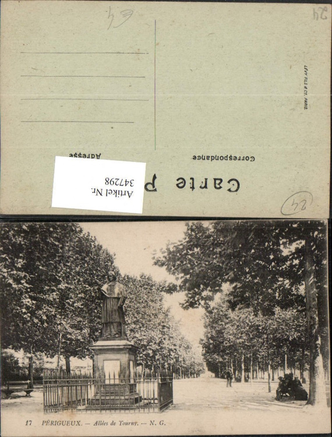 347298,Aquitanien Dordogne Perigueux Allees de Tourny Allee Denkmal