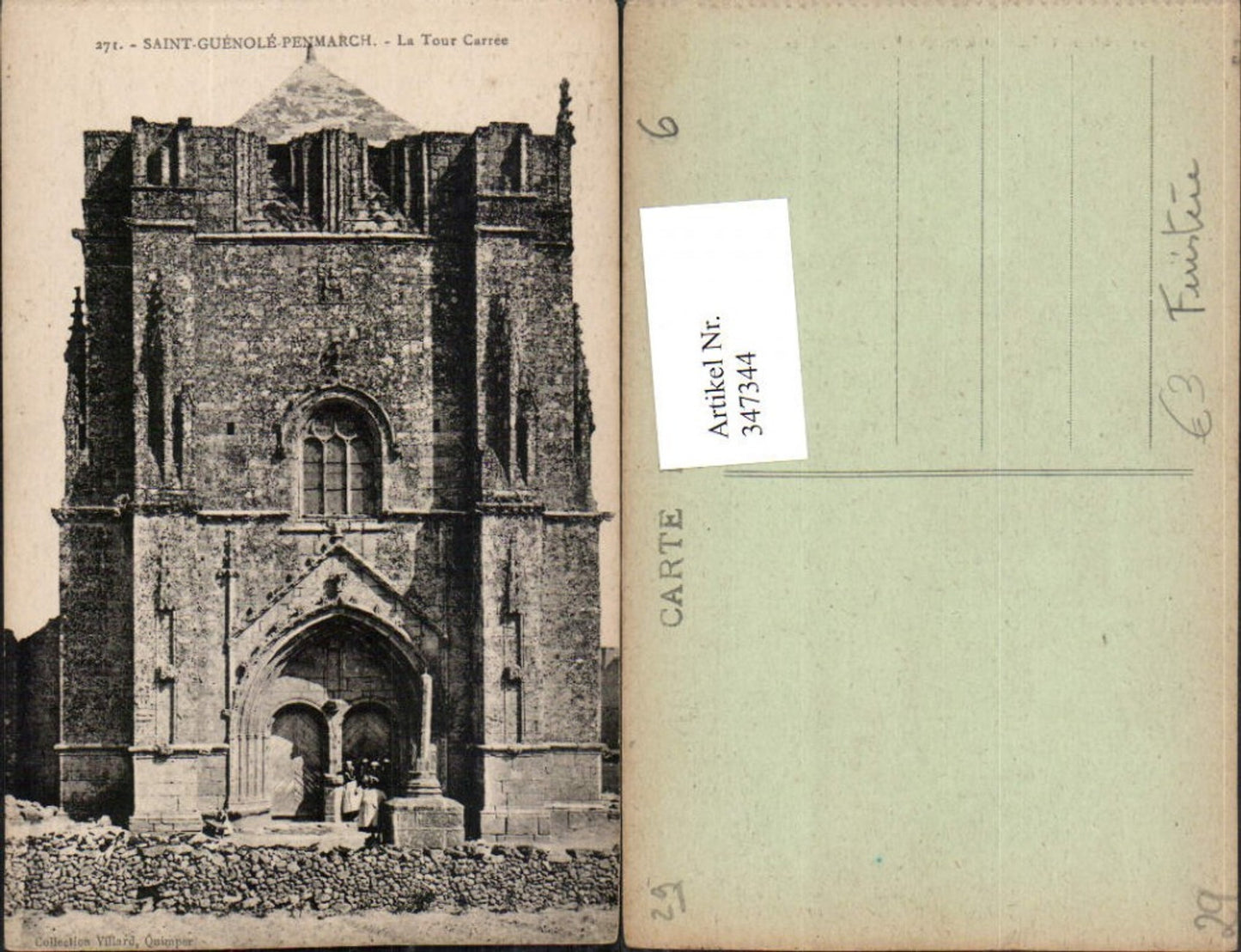 347344,Bretagne Finistere Saint-Guenole-Penmarch La Tour Carree Turm
